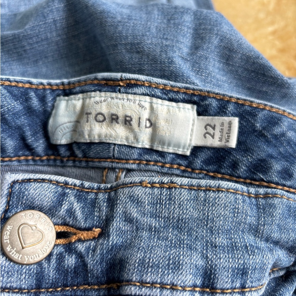 Torrid Blue Boyfriend Jeans with Distressed Details - Picture 2 of 2